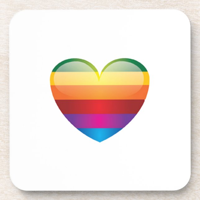 Rainbow Heart Coaster (Front)
