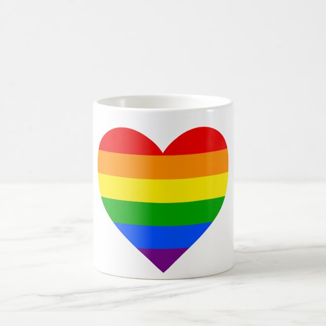 "RAINBOW HEART" COFFEE MUG (Center)