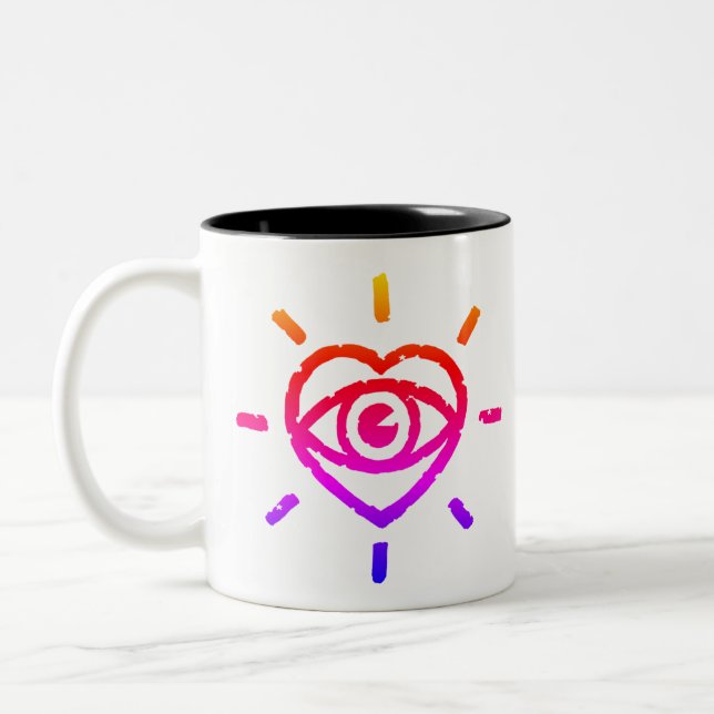 Rainbow Heart Coffee Mug (Left)