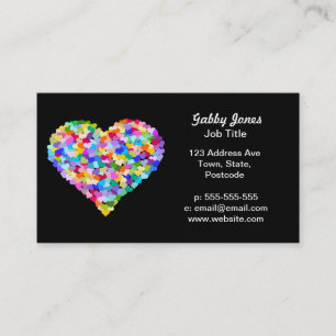 Rainbow Heart Confetti Business Card