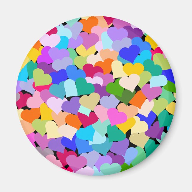 Rainbow Heart Confetti Magnet (Front)