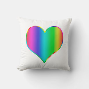 Rainbow heart cushion