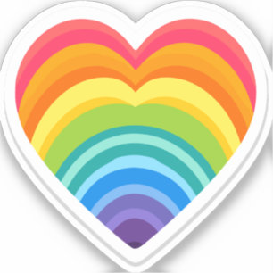 Rainbow Heart cute Sticker