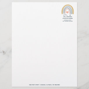 Rainbow Heart Doula Business Letterhead