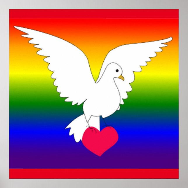 RAINBOW HEART DOVE POSTER (Front)