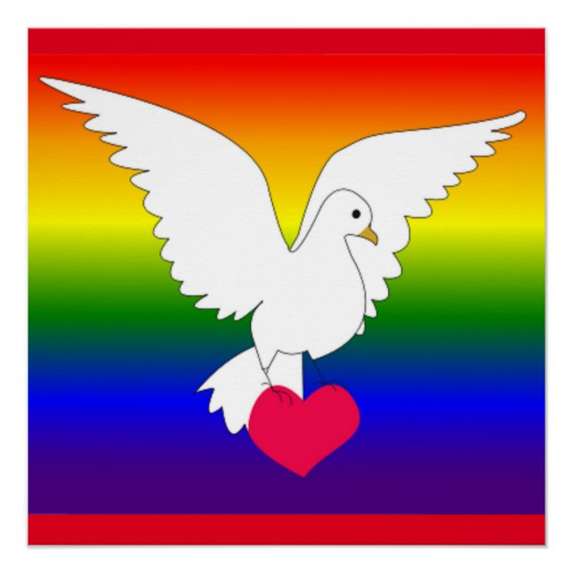 RAINBOW HEART DOVE POSTER (Front)