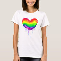 Rainbow Heart Dripping Paint