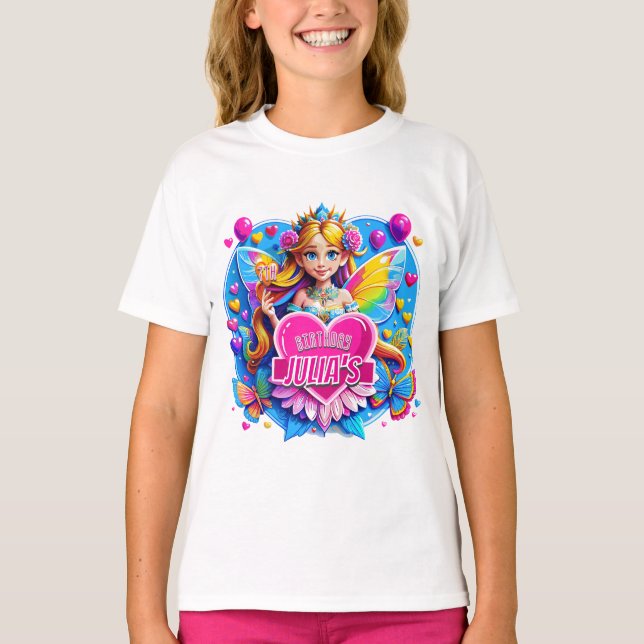 Rainbow Heart Fairy Magic Art, Birthday gifts kids T-Shirt (Front)