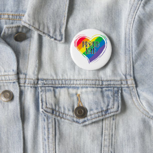 Rainbow Heart Flag Proud Dad LGBT Gay Pride Month 6 Cm Round Badge