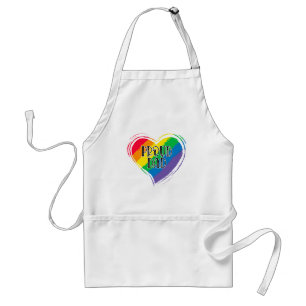 Rainbow Heart Flag Proud Dad LGBT Gay Pride Month Standard Apron