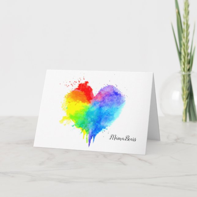 Rainbow Heart Folded Note Card (Front)