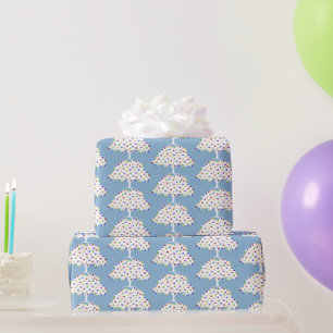 Rainbow Heart Fruit Trees Wrapping Paper