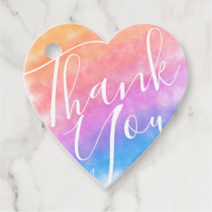 Rainbow Heart Full of Joy Wedding Favour Tags