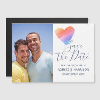 Rainbow Heart Full of Joy Wedding Magnetic Invitation