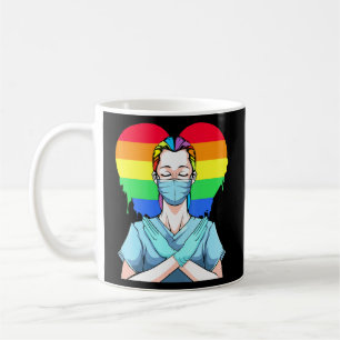 Rainbow Heart Gay Lesbian Bi Homosexual Nurse Doct Coffee Mug