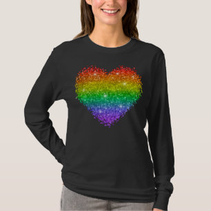 rainbow heart glitter T-Shirt