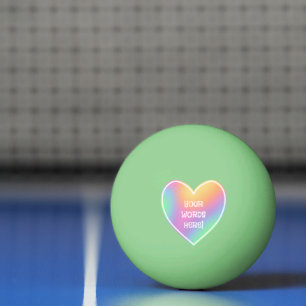 Rainbow Heart Glow in the Dark Ping Pong Ball