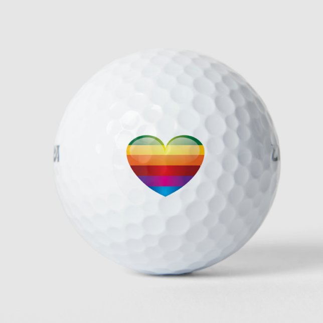 Rainbow Heart Golf Balls (Front)