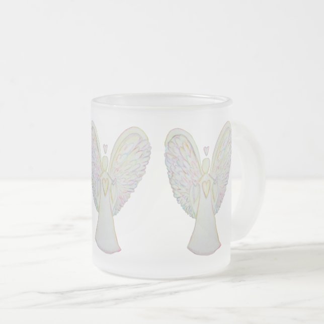 Rainbow Heart Guardian Angel Coffee Cup or Mug (Front Right)