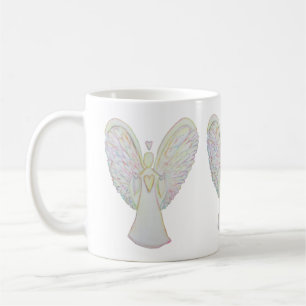 Rainbow Heart Guardian Angel Coffee Cup or Mug