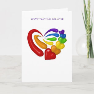 rainbow heart, HAPPY VALENTINES DAY LOVER Holiday Card