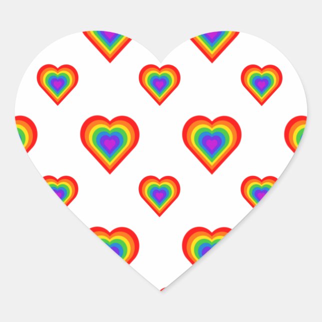 Rainbow Heart Heart Sticker (Front)
