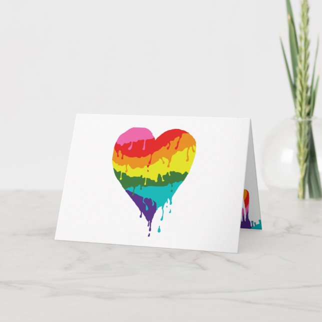 Rainbow Heart Holiday Card (Front)
