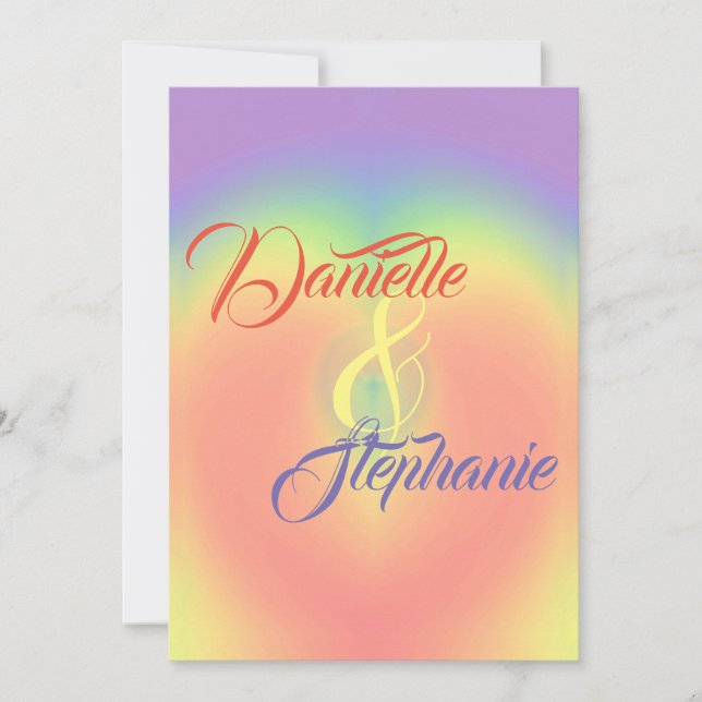 Rainbow Heart Invitation (Front)