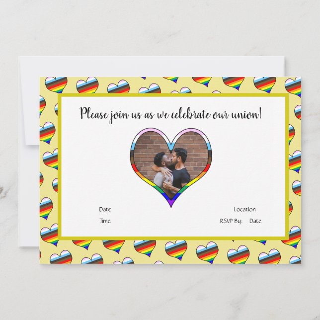 Rainbow Heart Invitation (Back)