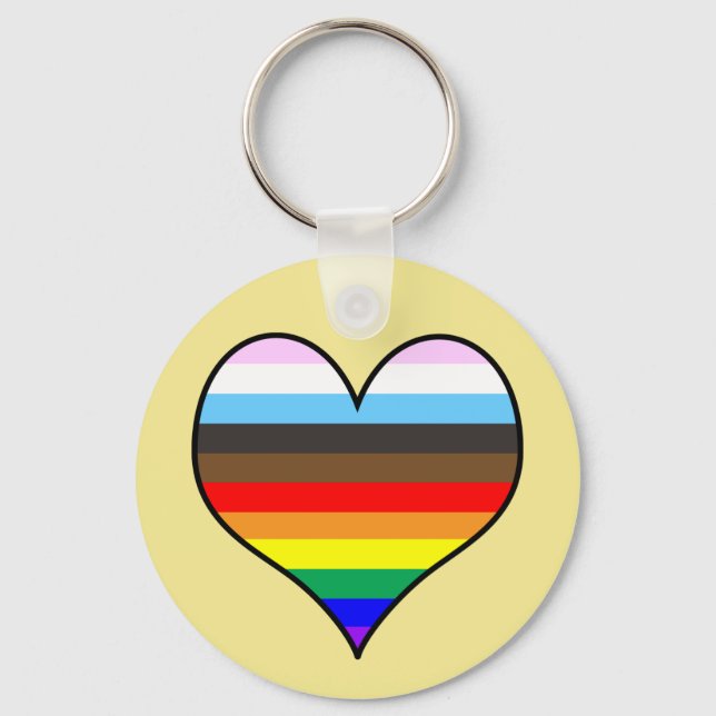 Rainbow Heart Key Ring (Front)