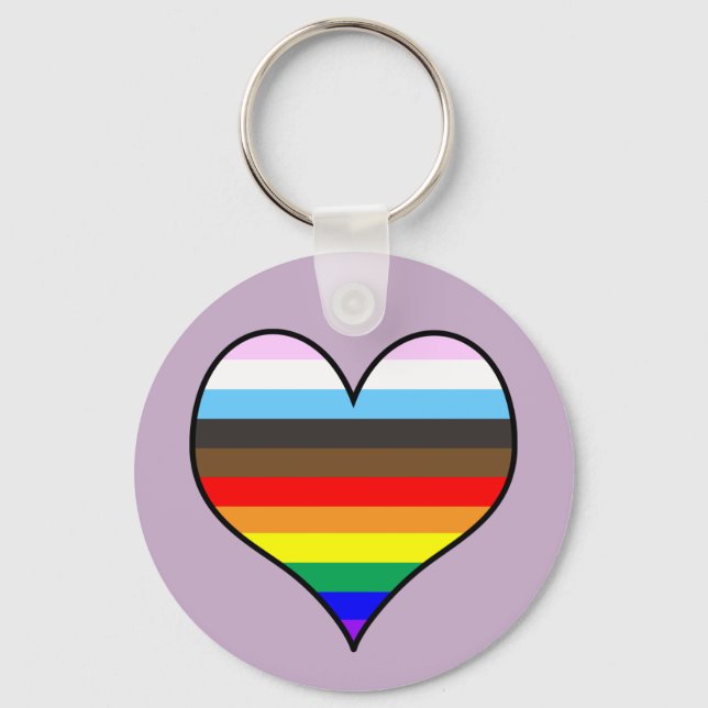 Rainbow Heart Key Ring (Front)