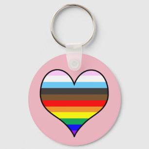 Rainbow Heart Key Ring