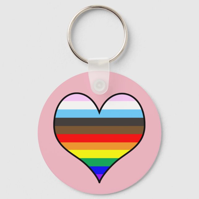 Rainbow Heart Key Ring (Front)