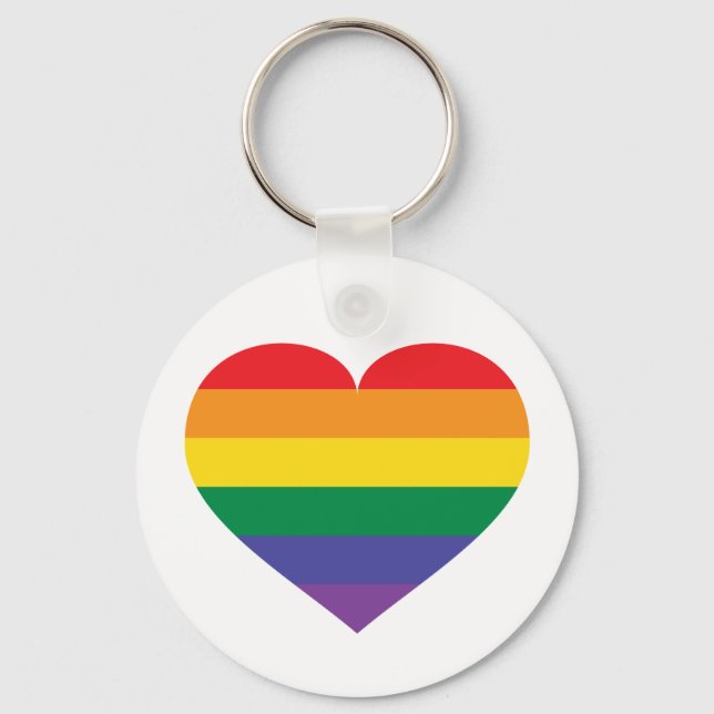 Rainbow Heart Key Ring (Front)