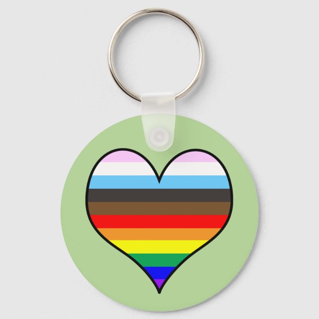 Rainbow Heart Key Ring (Front)