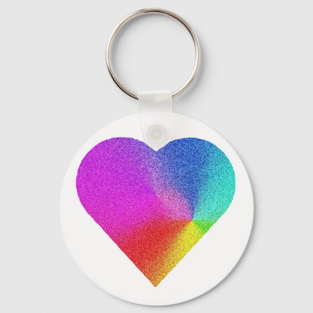 Rainbow Heart Key Ring (Front)