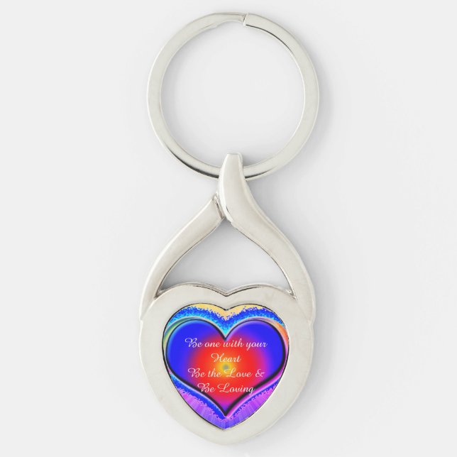 Rainbow Heart  Key Ring (Front)