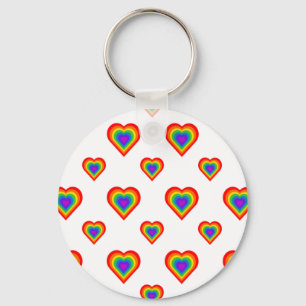 Rainbow Heart Key Ring
