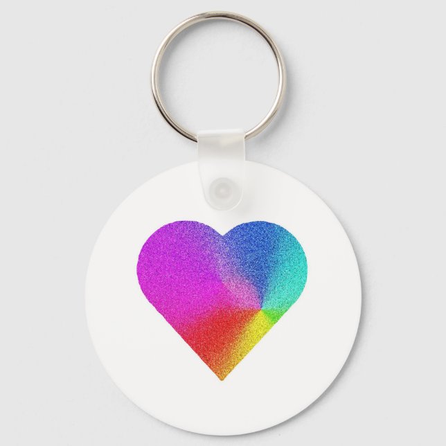 Rainbow Heart Key Ring (Front)