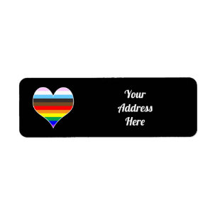 Rainbow Heart Label