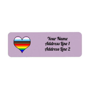 Rainbow Heart Label