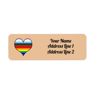 Rainbow Heart Label