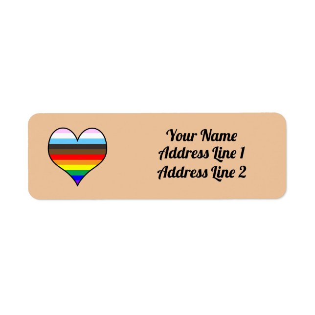 Rainbow Heart Label (Front)