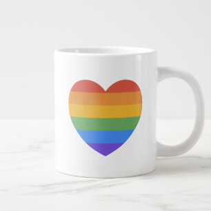 Rainbow Heart Large Coffee Mug