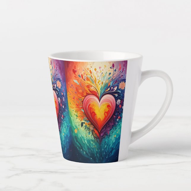 Rainbow heart Latte Mug (Right)