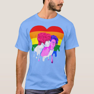 Rainbow Heart Lesbian Gay Pride Month Transgender  T-Shirt