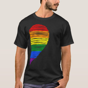 Rainbow Heart LGBT Matching Couple Day Pride Frien T-Shirt