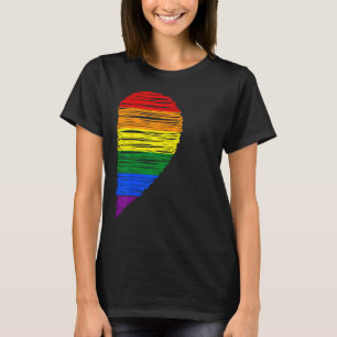 Rainbow Heart LGBT Matching Couple Day Pride Frien T-Shirt