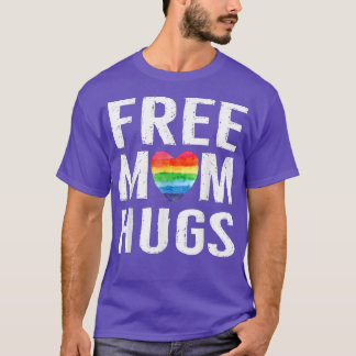 Rainbow Heart LGBT Pride Month Free Mum Hugs T-Shi T-Shirt