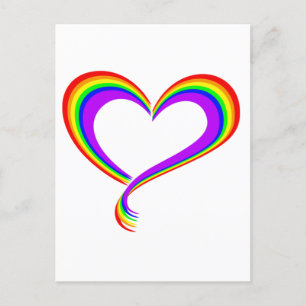 Rainbow Heart   LGBTQ+ Pride Postcard